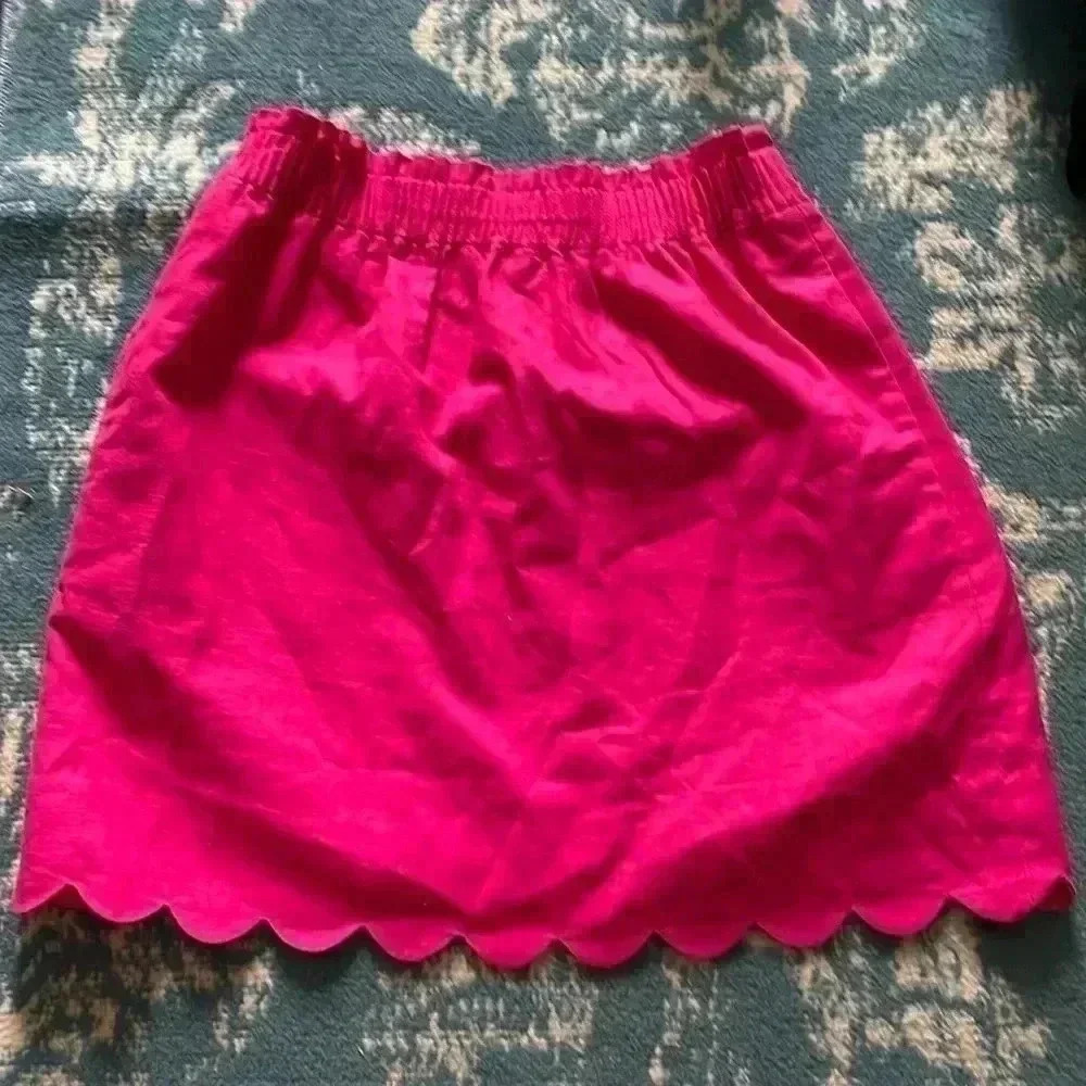 J.Crew linen cotton blend lined pocket tulip hem elastic waist skirt 4 NWOT